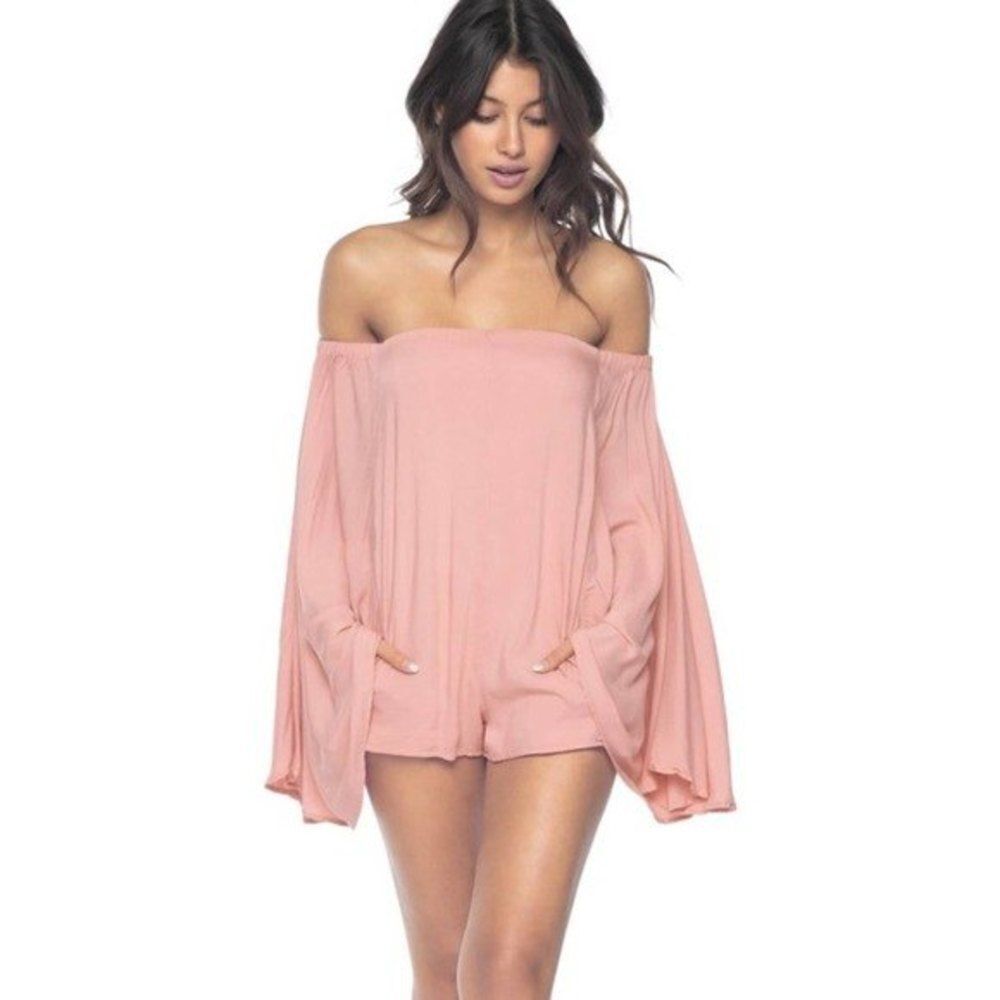 PilyQ Womens Dusty Rose Andi Romper Womens Size M/L